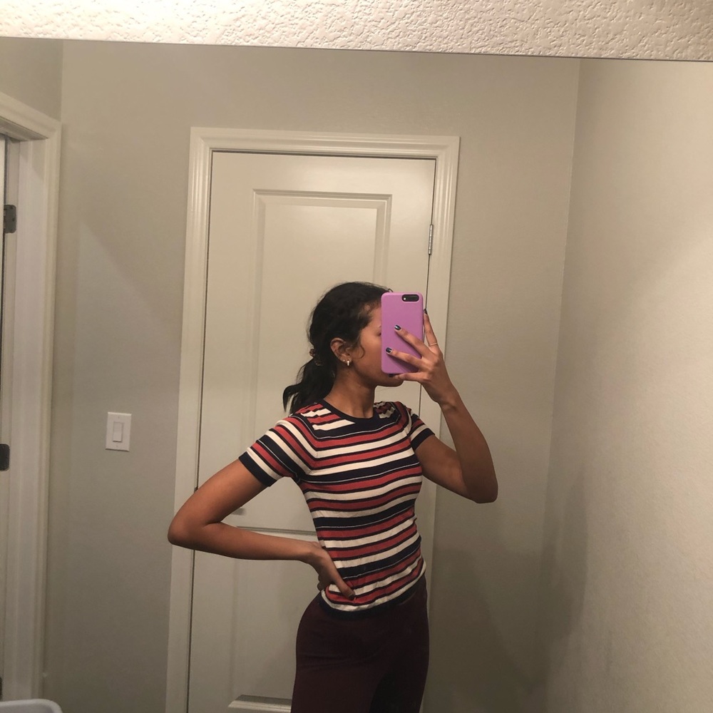 striped brandy melville knit tee